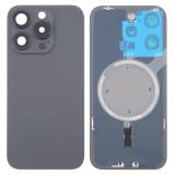 COVER POSTERIORE DI VETRO CON SUPPORTO PER APPLE IPHONE 16 PRO MAX 6.9 NERO (SENZA NFC)