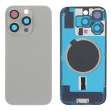COVER POSTERIORE DI VETRO CON SUPPORTO PER APPLE IPHONE 16 PRO 6.3 TITANIO NATURALE (SENZA NFC)