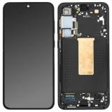TOUCHSCREEN + DISPLAY AMOLED DISPLAY COMPLETO + FRAME PER SAMSUNG GALAXY S23 PLUS 5G / S23+ 5G S916B NERO FANTASMA SCHERMO SERVICE PACK + FRAME (NON ORIGINALE)