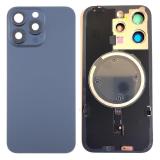 COVER POSTERIORE DI VETRO CON SUPPORTO PER APPLE IPHONE 15 PRO 6.1 BLU (SENZA NFC)