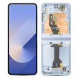 TOUCHSCREEN + DISPLAY AMOLED DISPLAY COMPLETO + FRAME PER SAMSUNG GALAXY Z FLIP 6 5G F741B BLU SCHERMO SERVICE PACK + FRAME (NON ORIGINALE)