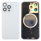 COVER POSTERIORE DI VETRO CON SUPPORTO PER APPLE IPHONE 15 PRO 6.1 BIANCO (SENZA NFC)