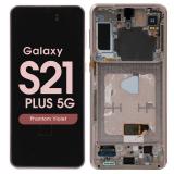 TOUCHSCREEN + DISPLAY LCD DISPLAY COMPLETO + FRAME PER SAMSUNG GALAXY S21 PLUS 5G G996B FANTASMA VIOLA SCHERMO SERVICE PACK + FRAME (NON ORIGINALE)