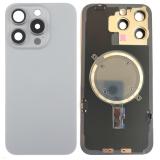COVER POSTERIORE DI VETRO CON SUPPORTO PER APPLE IPHONE 15 PRO MAX 6.7 TITANIO NATURALE (SENZA NFC)