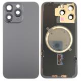 COVER POSTERIORE DI VETRO CON SUPPORTO PER APPLE IPHONE 15 PRO MAX 6.7 NERO (SENZA NFC)