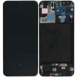 DISPLAY AMOLED + TOUCHSCREEN DISPLAY COMPLETO + FRAME PER SAMSUNG GALAXY A50 A505F NERO SCHERMO SERVICE PACK + FRAME (NON ORIGINALE)