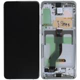 TOUCHSCREEN + DISPLAY LCD DISPLAY COMPLETO + FRAME PER SAMSUNG GALAXY S20 PLUS S20+ G985F G986F G986G BIANCO ORIGINALE (SERVICE PACK)