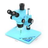 RELIFE RL-M6T PRO-B11 MICROSCOPIO 6.5X-65X TRINOCULAR HD PERRIPARAZIONE MOBILE + LUCE LED DI MICROSCOPIO MOLTEPLICI OPZIONI DI COLORE (NERO / BIANCO / GIALLO / ARANCIA / VERDE / BLU / VIOLA / GRIGIO)