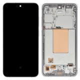 TOUCHSCREEN + DISPLAY AMOLED DISPLAY COMPLETO + FRAME PER SAMSUNG GALAXY S24 FE S721B ARGENTO / GRIGIO ORIGINALE (SERVICE PACK)