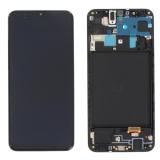 TOUCHSCREEN + DISPLAY LCD DISPLAY COMPLETO + FRAME PER SAMSUNG GALAXY A20 A205F NERO SCHERMO SERVICE PACK + FRAME (NON ORIGINALE)