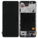 TOUCHSCREEN + DISPLAY AMOLED RICONDIZIONATO + FRAME PER SAMSUNG GALAXY A51 A515F NERO (DISPLAY RINNOVATA FRAME NON ORIGINALE)