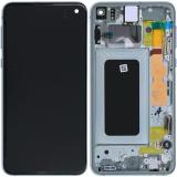 TOUCHSCREEN + DISPLAY AMOLED DISPLAY COMPLETO + FRAME PER SAMSUNG GALAXY S10 G973F VERDE PRISMA SCHERMO SERVICE PACK + FRAME (NON ORIGINALE)