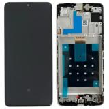 TOUCHSCREEN + DISPLAY AMOLED DISPLAY COMPLETO + FRAME PER SAMSUNG GALAXY M55 5G M556B BLU SCURO SCHERMO SERVICE PACK + FRAME (NON ORIGINALE)