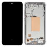 TOUCHSCREEN + DISPLAY AMOLED DISPLAY COMPLETO + FRAME PER SAMSUNG GALAXY S24 FE S721B ARGENTO / GRIGIO SCHERMO SERVICE PACK + FRAME (NON ORIGINALE)