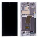 TOUCHSCREEN + DISPLAY AMOLED DISPLAY COMPLETO + FRAME PER SAMSUNG GALAXY S23 ULTRA 5G S918B LAVANDA / ROSA SCHERMO SERVICE PACK + FRAME (NON ORIGINALE)