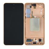 TOUCHSCREEN + DISPLAY AMOLED DISPLAY COMPLETO + FRAME PER SAMSUNG GALAXY S24 5G S921B ARANCIA SCHERMO SERVICE PACK + FRAME (NON ORIGINALE)